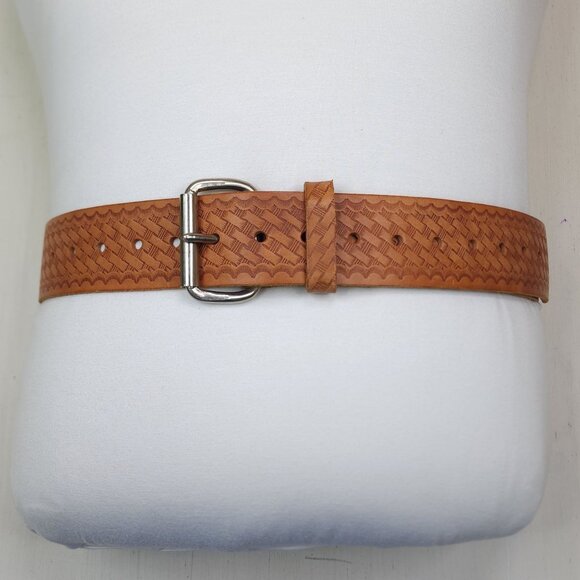 Nicholas Womens Vintage Tooled Leather Belt Plus Size 50.5" Long Western Cowhide - Picture 1 of 12